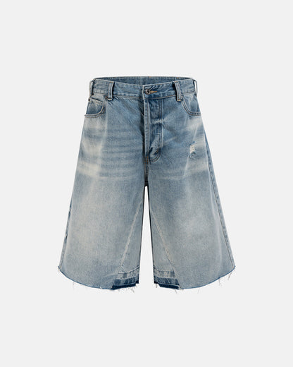 Frayed Longline Baggy Jorts | LCDEGO Streetwear