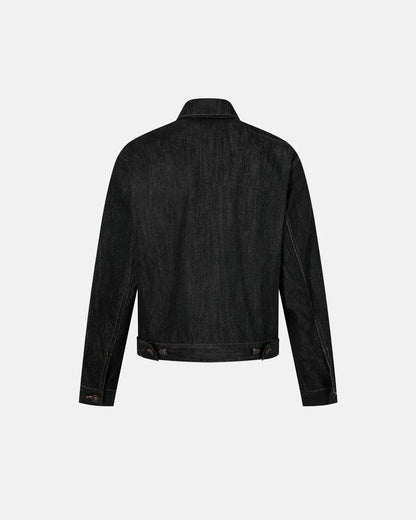 Black Raw Denim Jacket  | LCDEGO Streetwear