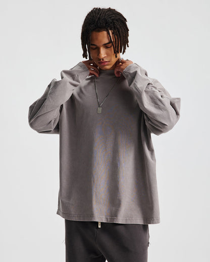Distressed Aicd Wash Oversized  Long Sleeve Tees | LCDEGO Streetwear