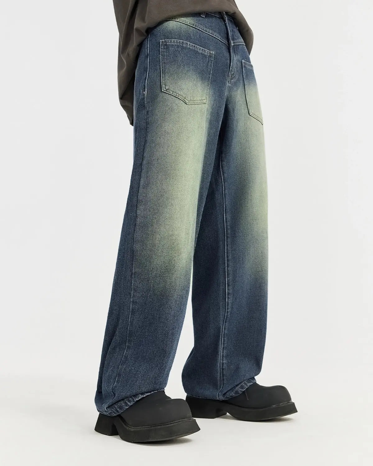 Monkey Washed Baggy Jeans | LCDEGO Streetwear