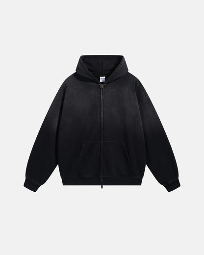 LCDEGO Monkey Wash French Terry Zip Up Hoodies