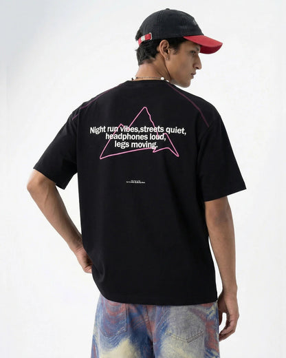 Glow-in-the-Dark Stitching Oversized T-Shirt | LCDEGO Streetwear