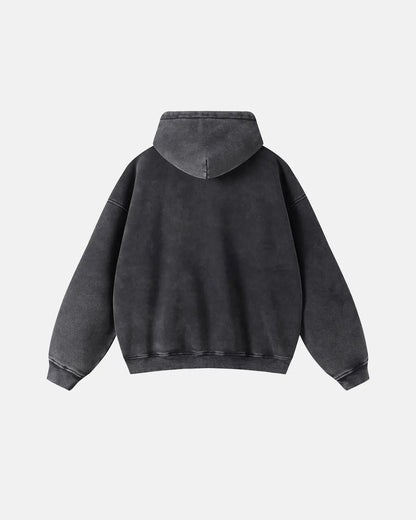 LCDEGO Washed Distressed Fleece Zip Up Hoodies