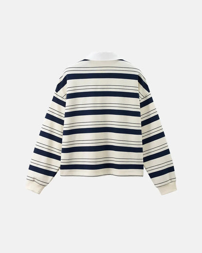 Striped Rugby Polo Shirt | LCDEGO Streetwear
