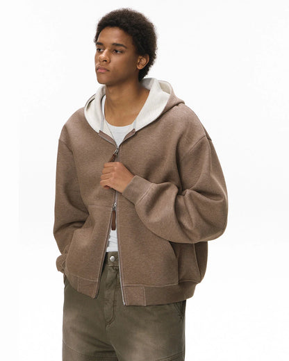 Contrast Color Liner Comfy Zip Up Hoodies | LCDEGO Streetwear