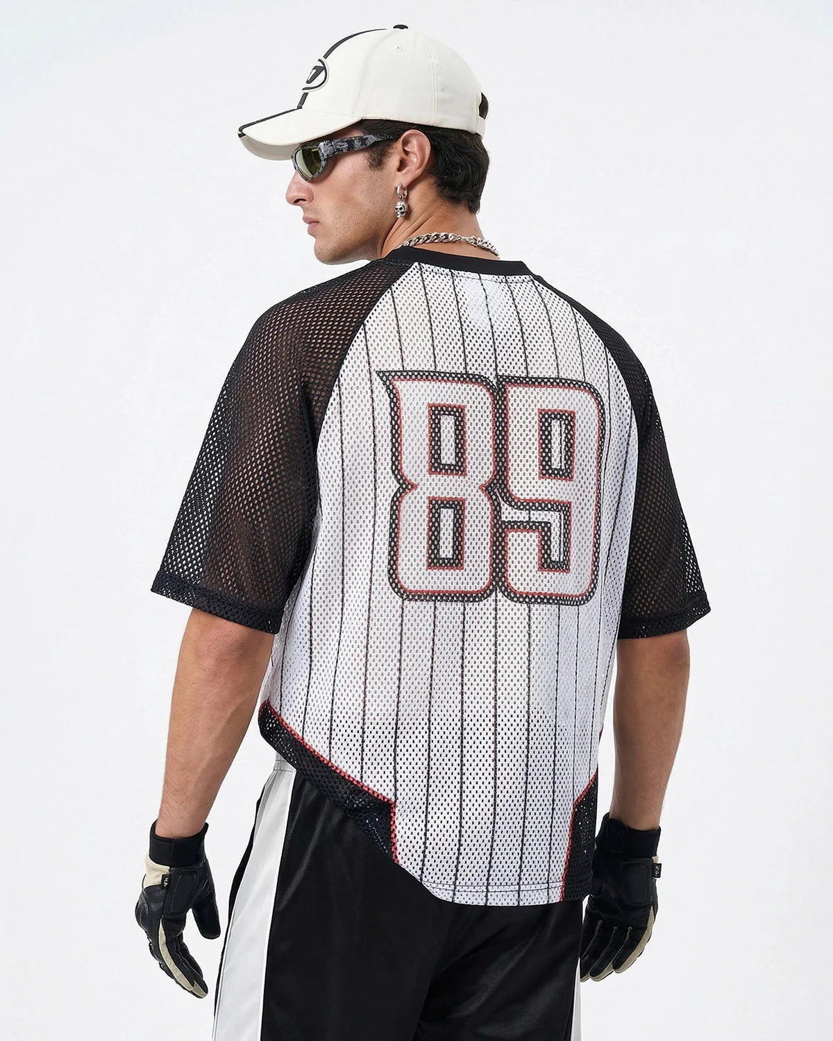 Pinstripe Colorblock Mesh Jersey | LCDEGO Streetwear
