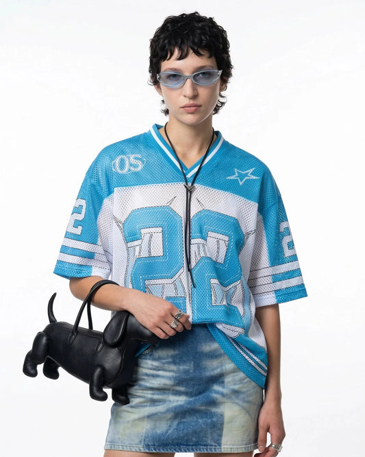 "22" Mesh Football Jersey Tee  | LCDEGO Streetwear