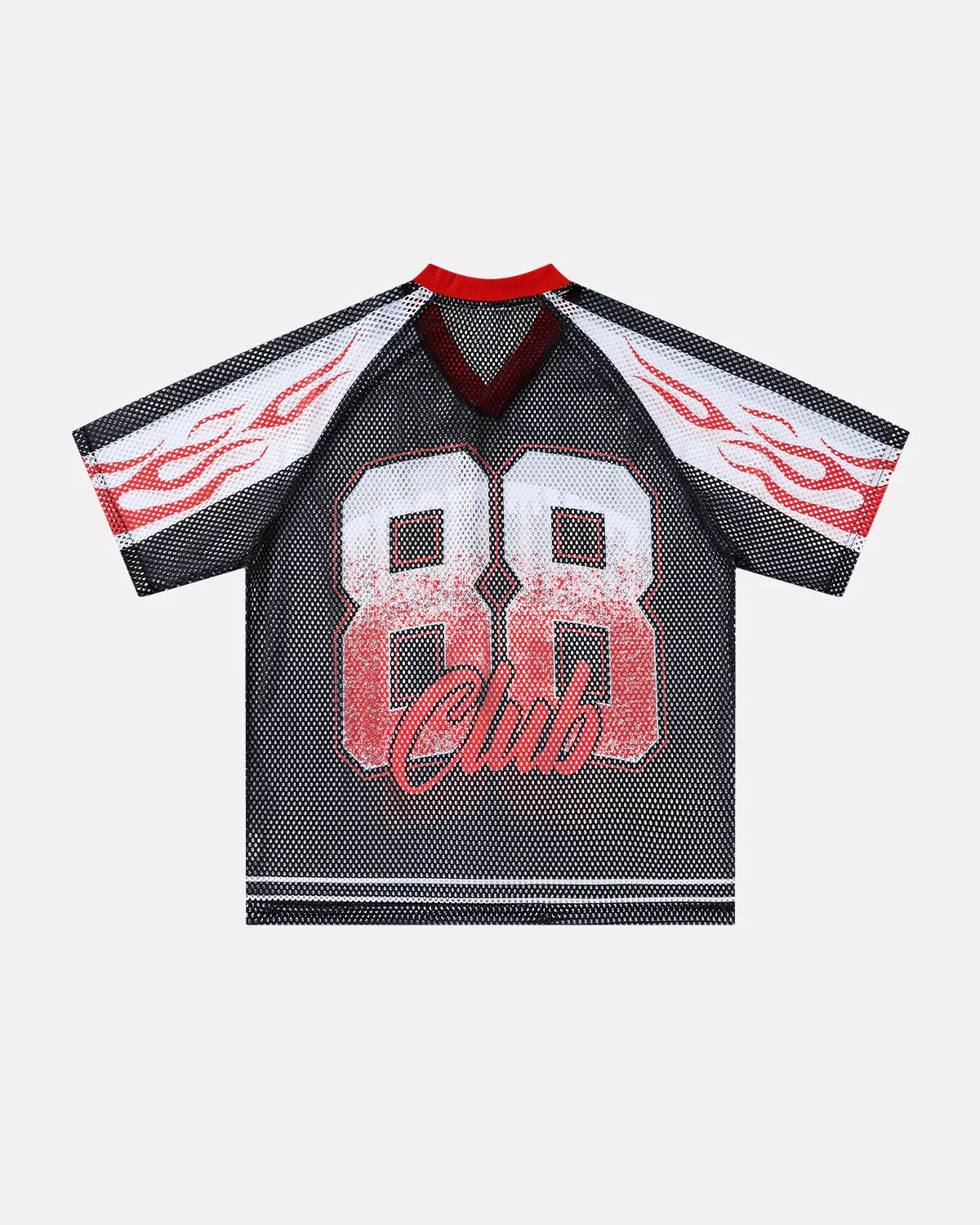 Flame Graphic Mesh Jersey | LCDEGO Streetwear
