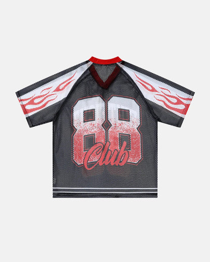 Flame Graphic Mesh Jersey | LCDEGO Streetwear