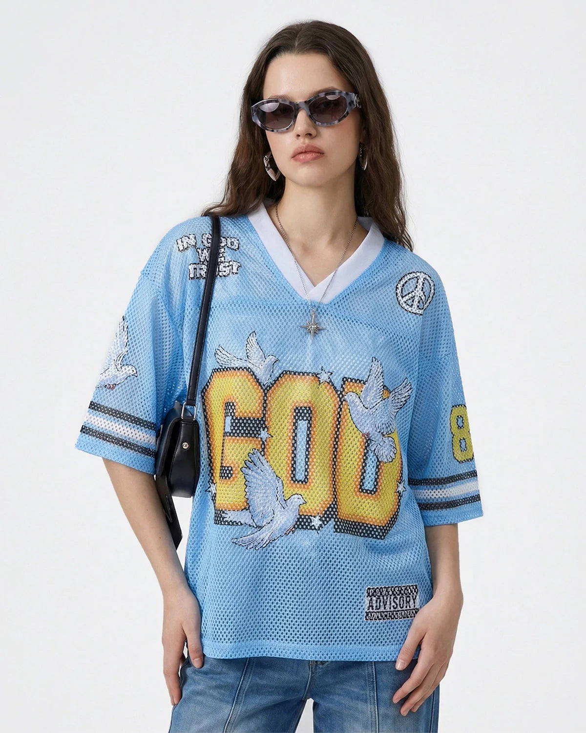 Dove Graphic Mesh Football Jersey | LCDEGO Streetwear