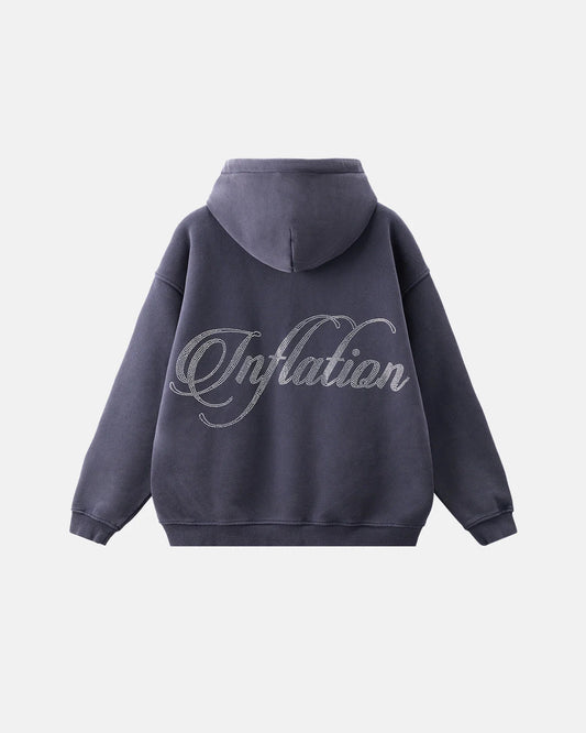 Shiny Rhinestone Acid Wash Hoodies | LCDEGO Streetwear