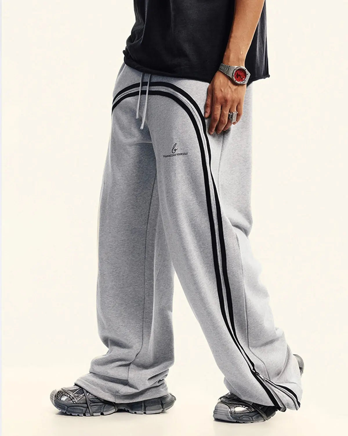 Washed Ribbon Wide Leg Sweatpants | LCDEGO Streetwear