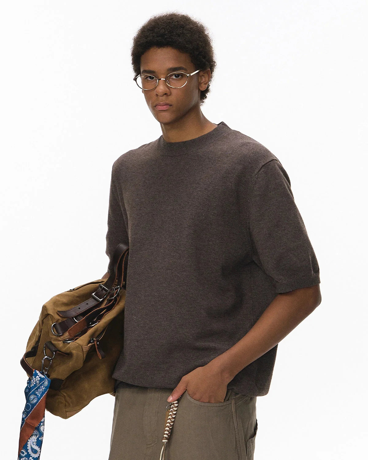 Knitwear Short-sleeved Crewneck Sweater | LCDEGO Streetwear