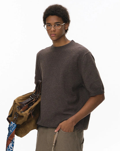 Knitwear Short-sleeved Crewneck Sweater | LCDEGO Streetwear