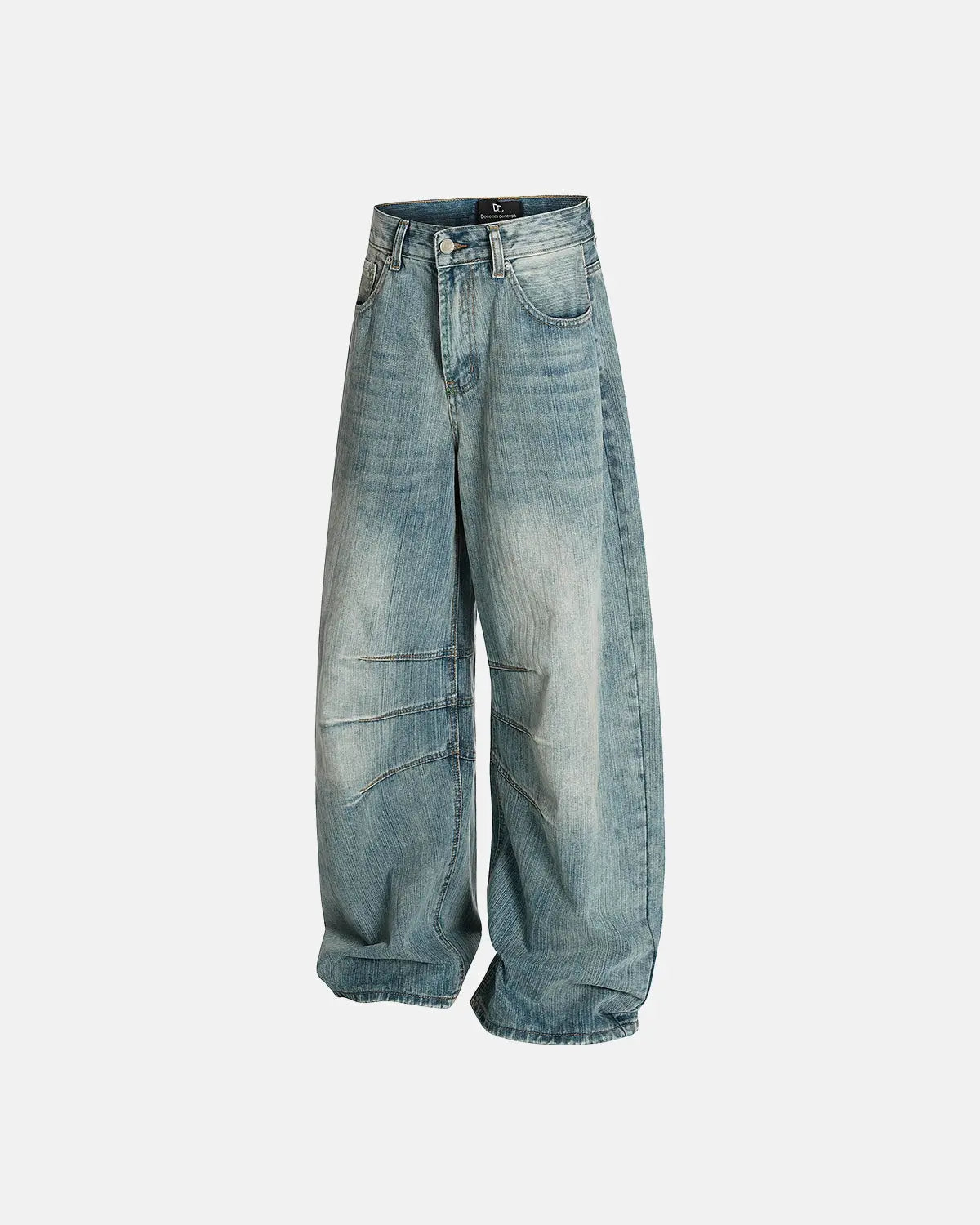 Deconstructed Bamboo Weave Baggy Jeans | LCDEGO Streetwear