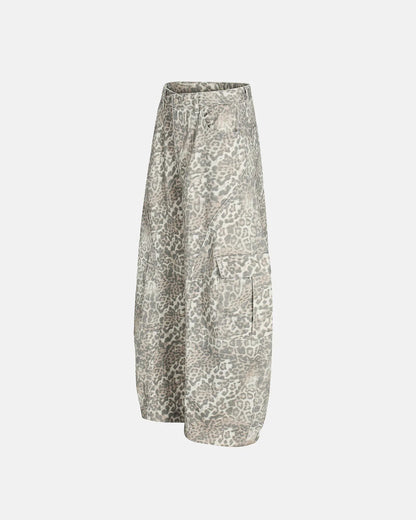 Leopard Pattern Cargo Barrel Pants | LCDEGO Streetwear