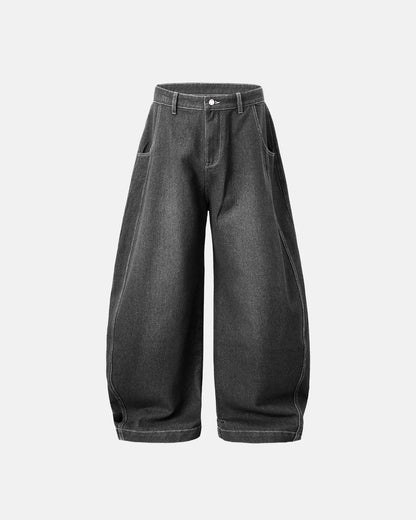 LCDEGO Washed Barrel Baggy Jeans