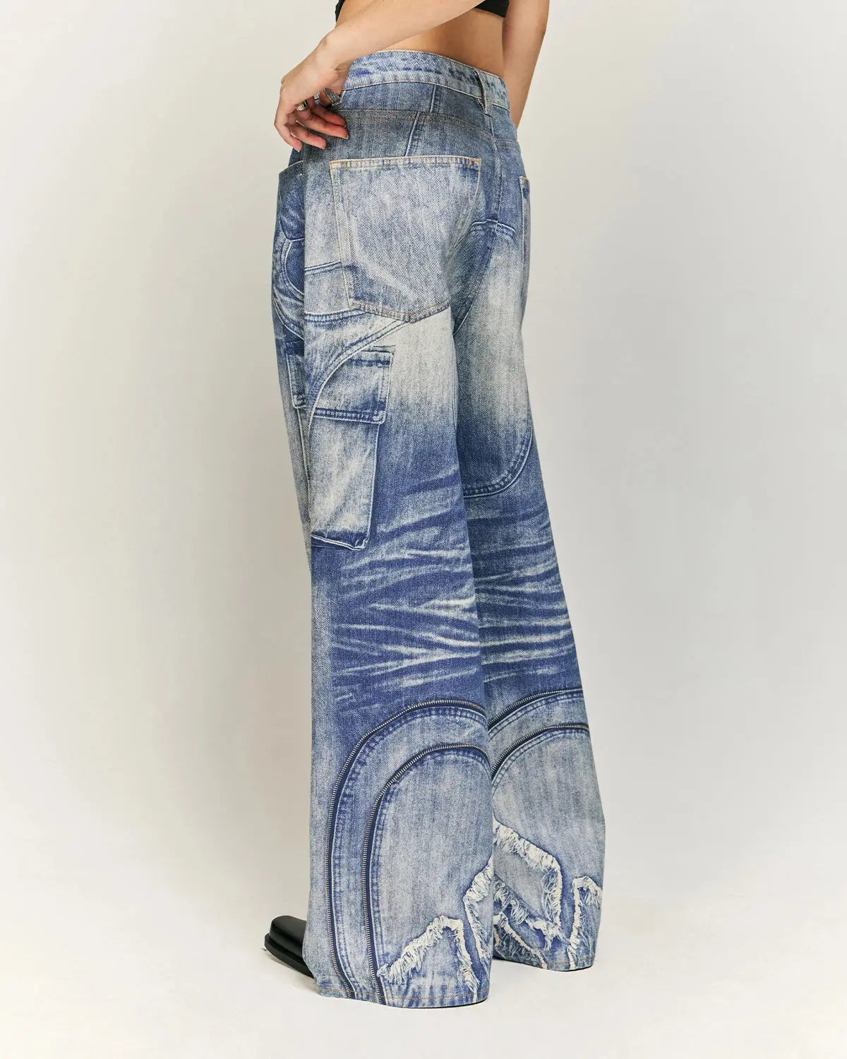 Digital Printing Denim Pants | LCDEGO Streetwear