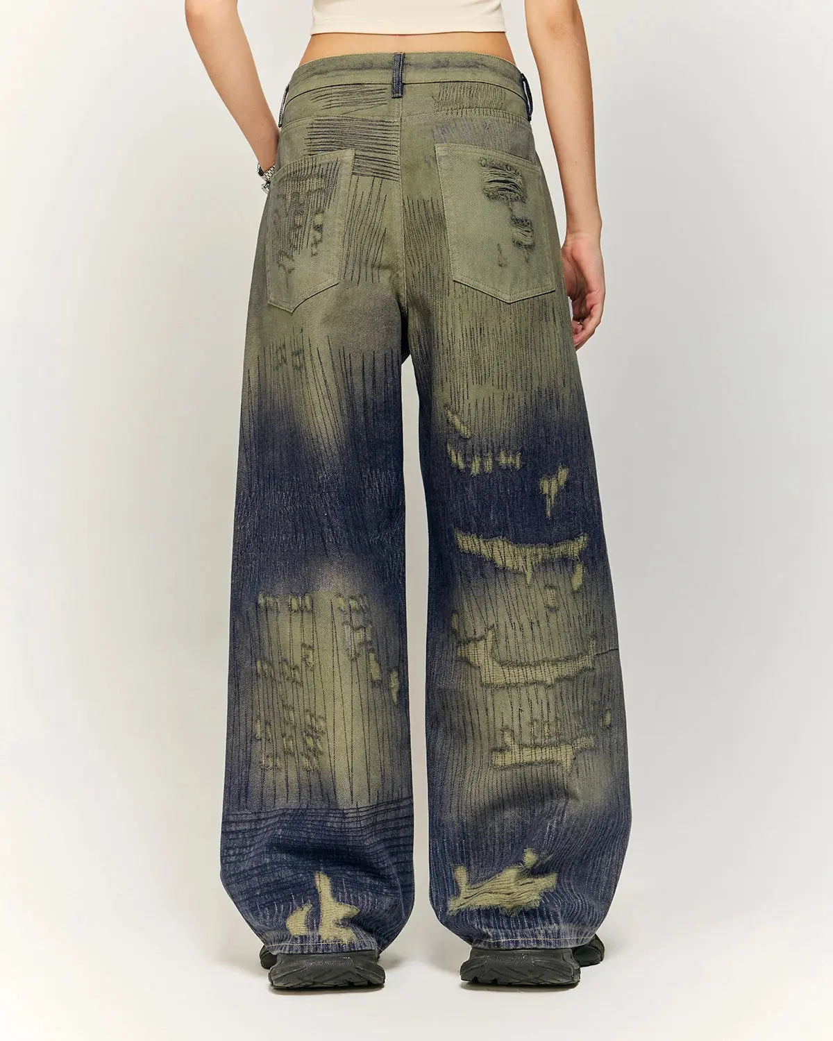 Digital Print Denim Pants | LCDEGO Streetwear