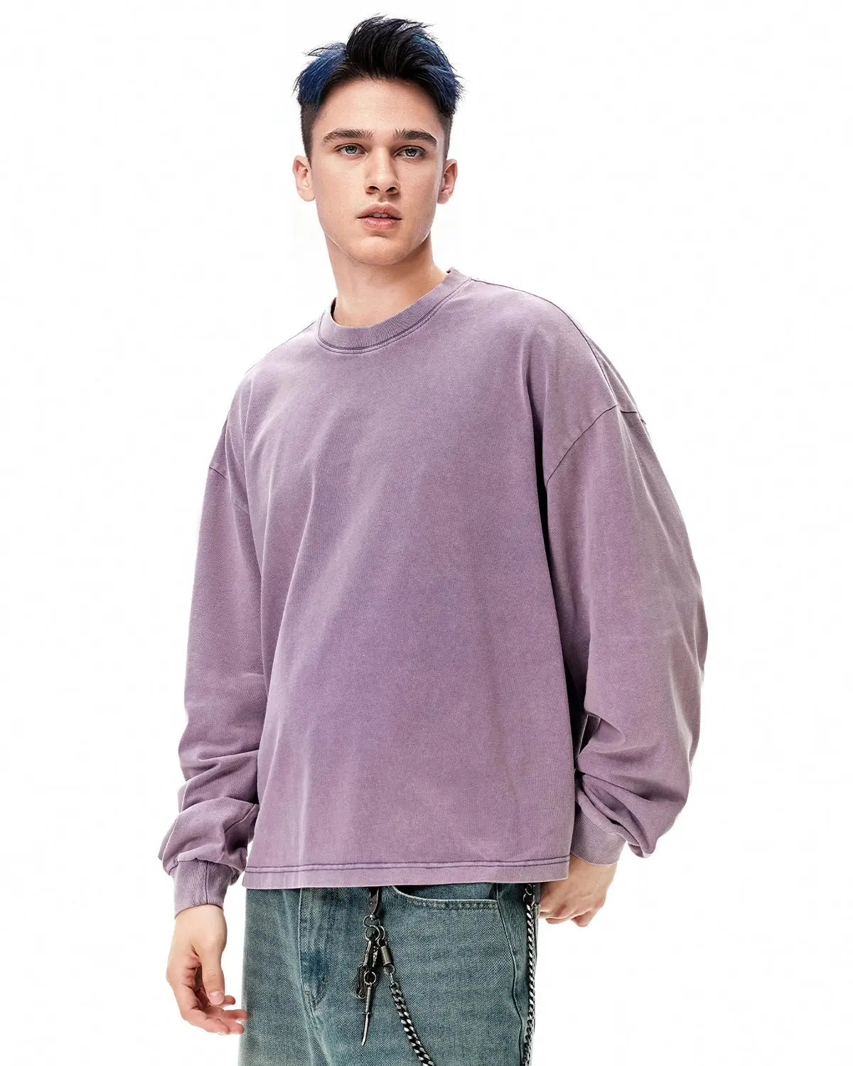 Distressed Washed Long Sleeve Tees | LCDEGO Streetwear