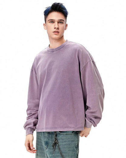 Distressed Washed Long Sleeve Tees | LCDEGO Streetwear
