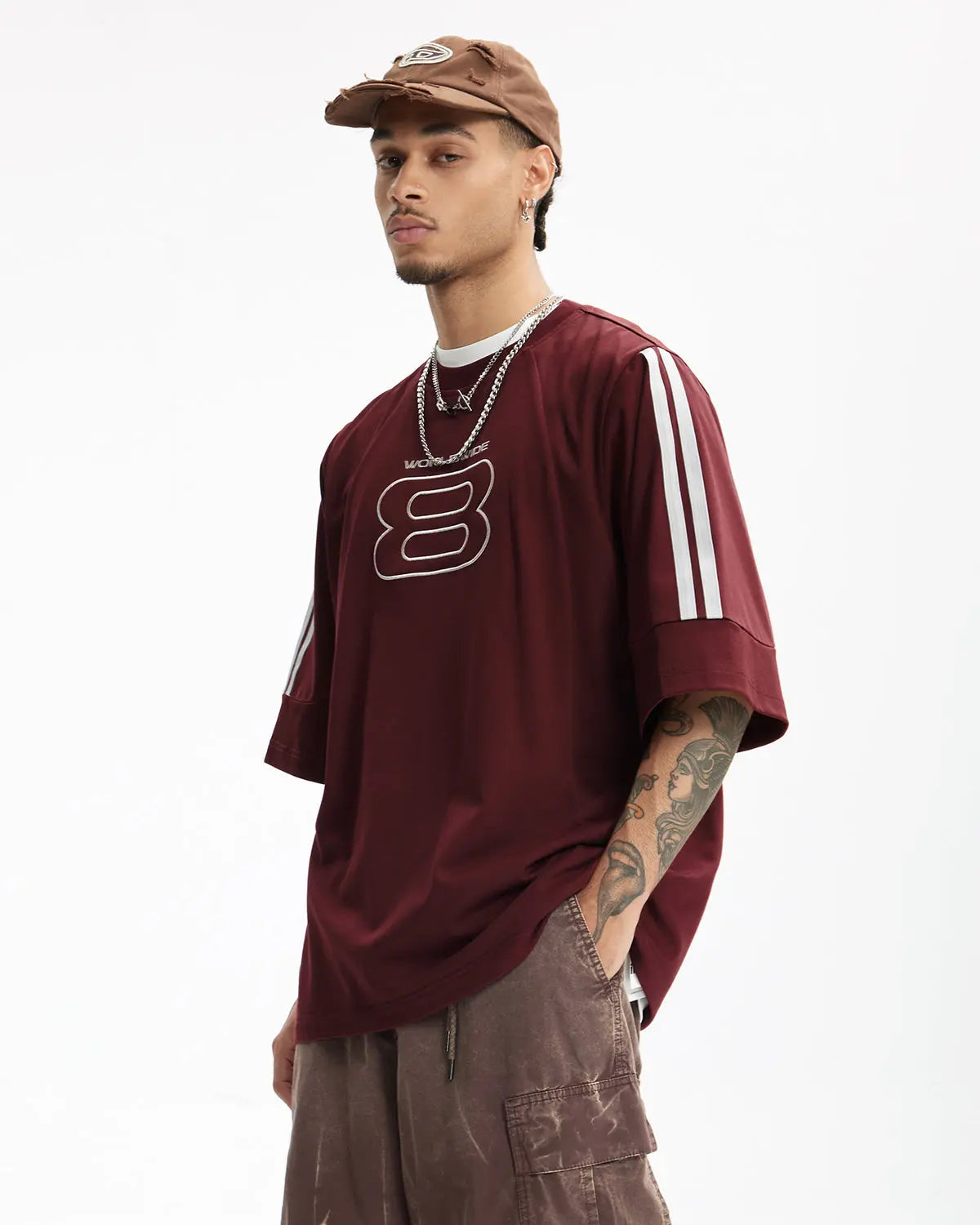 Sporty Patchwork Embroidery Tshirt | LCDEGO Streetwear