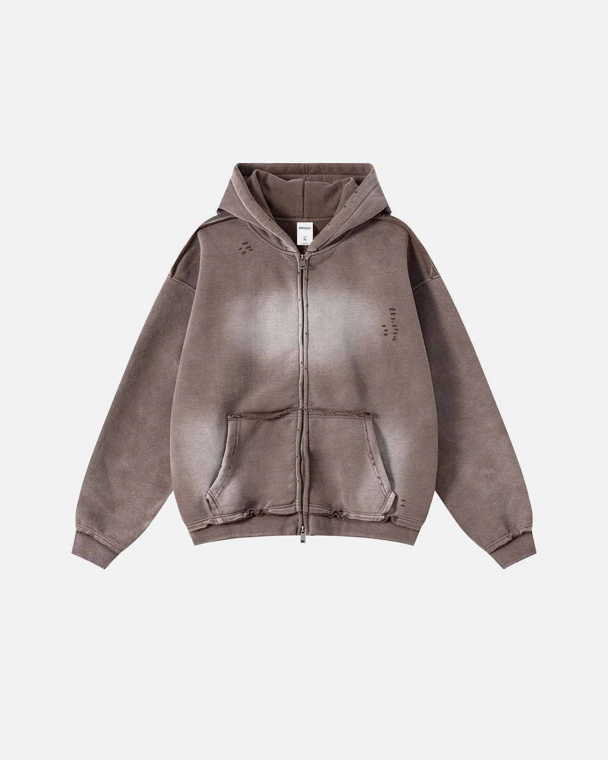 Monkey Wash Ripped Zip Up Hoodies | LCDEGO Streetwear