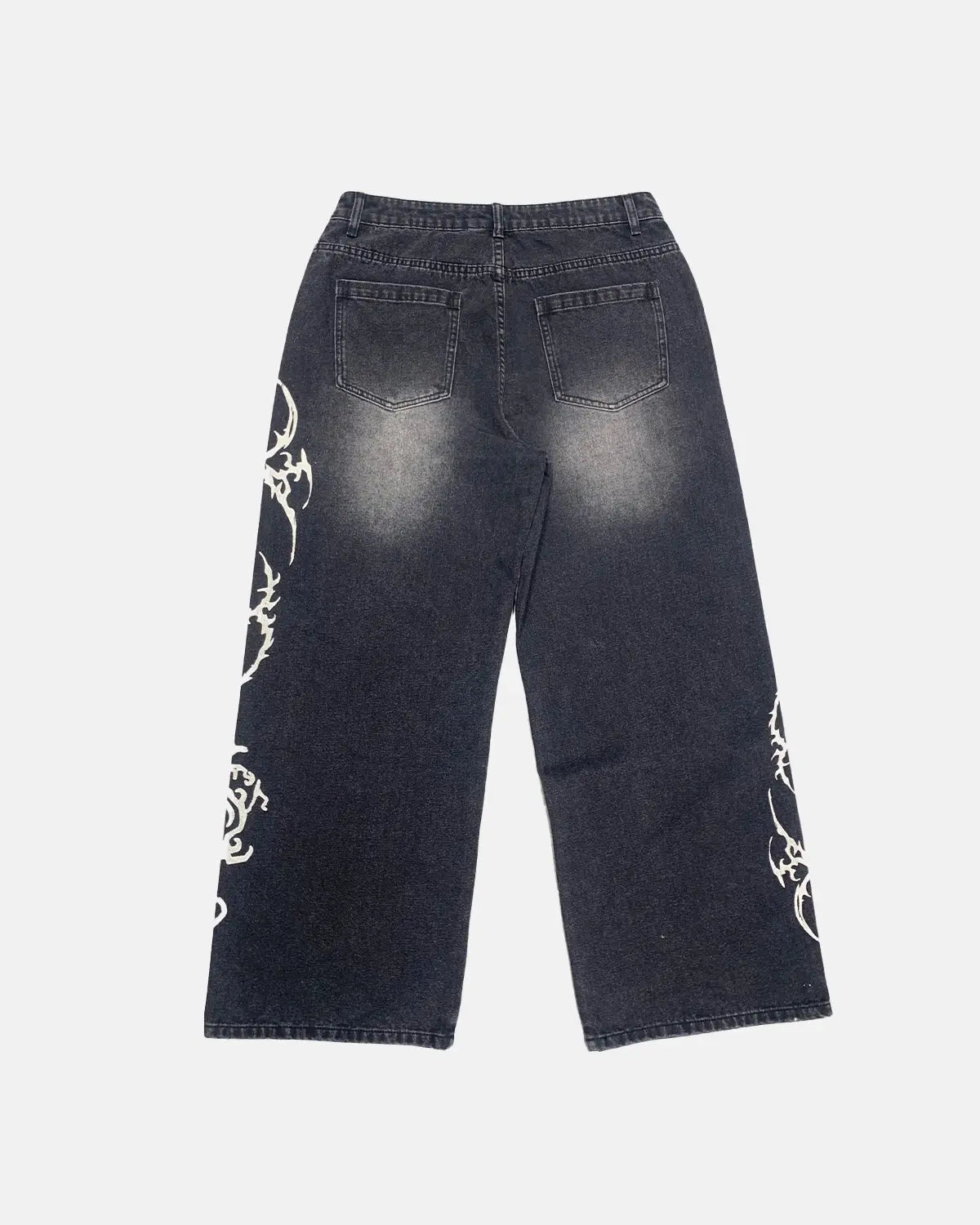 LCDEGO Black Graphic Denim Pants