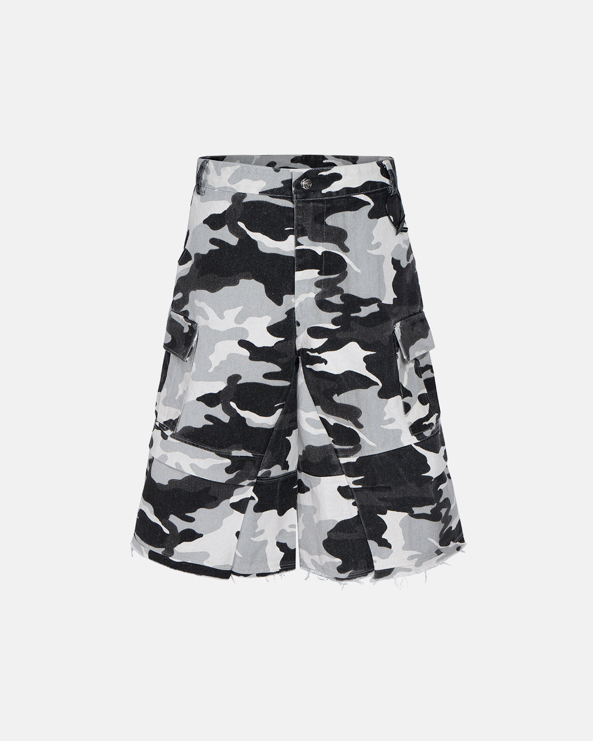 Glitter Camo Cargo Longline Shorts | LCDEGO Streetwear
