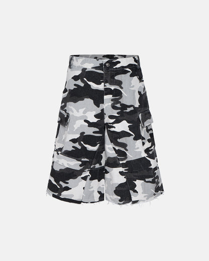 Glitter Camo Cargo Longline Shorts | LCDEGO Streetwear