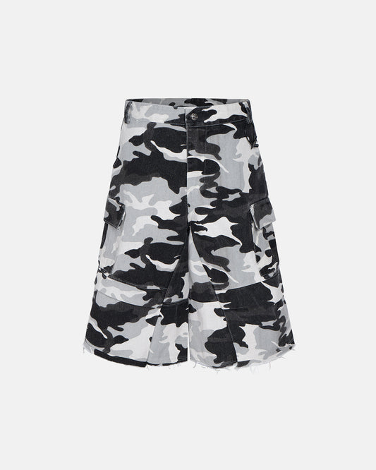 Glitter Camo Cargo Longline Shorts | LCDEGO Streetwear