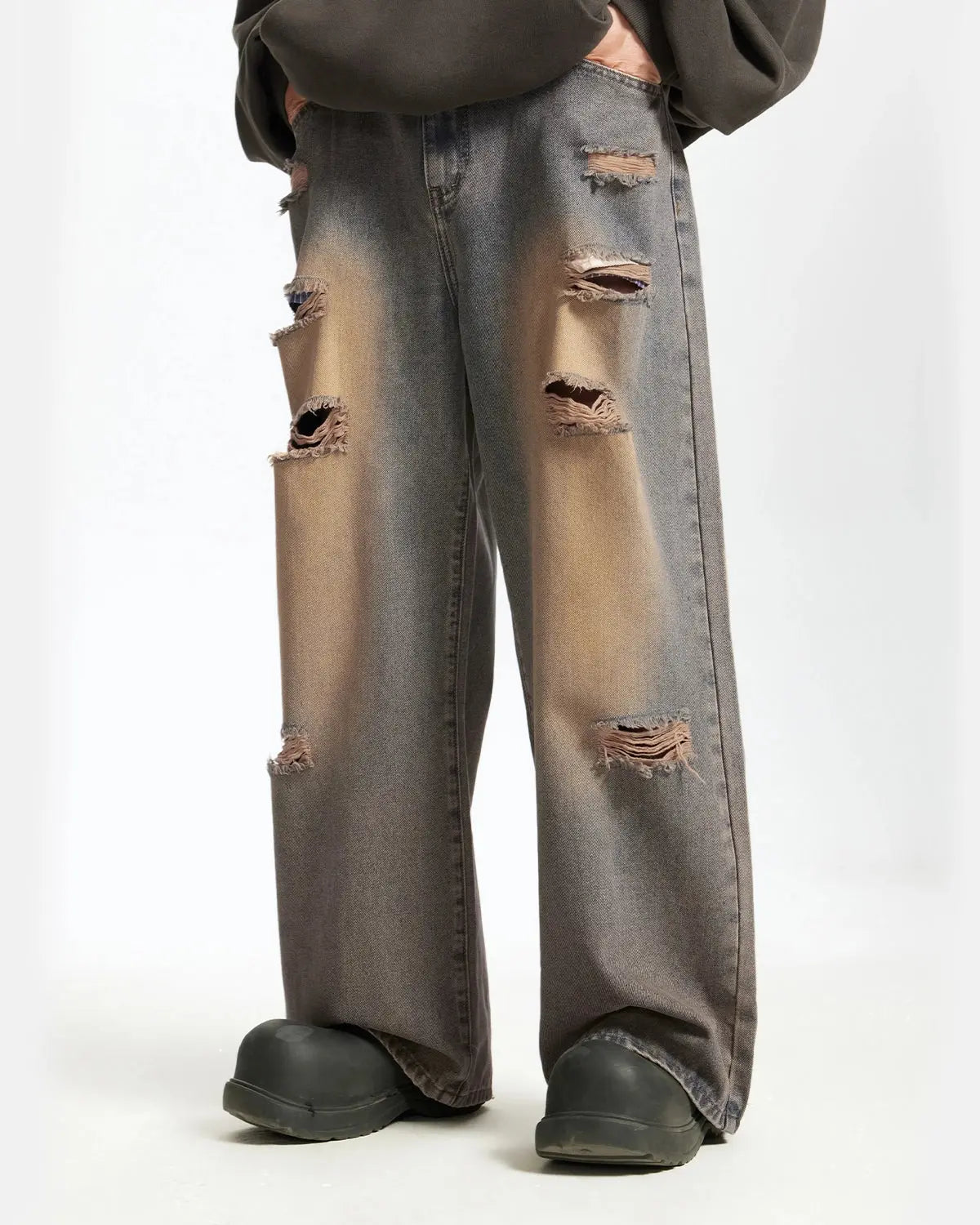 90s Grunge Revival Denim Jeans | LCDEGO Streetwear