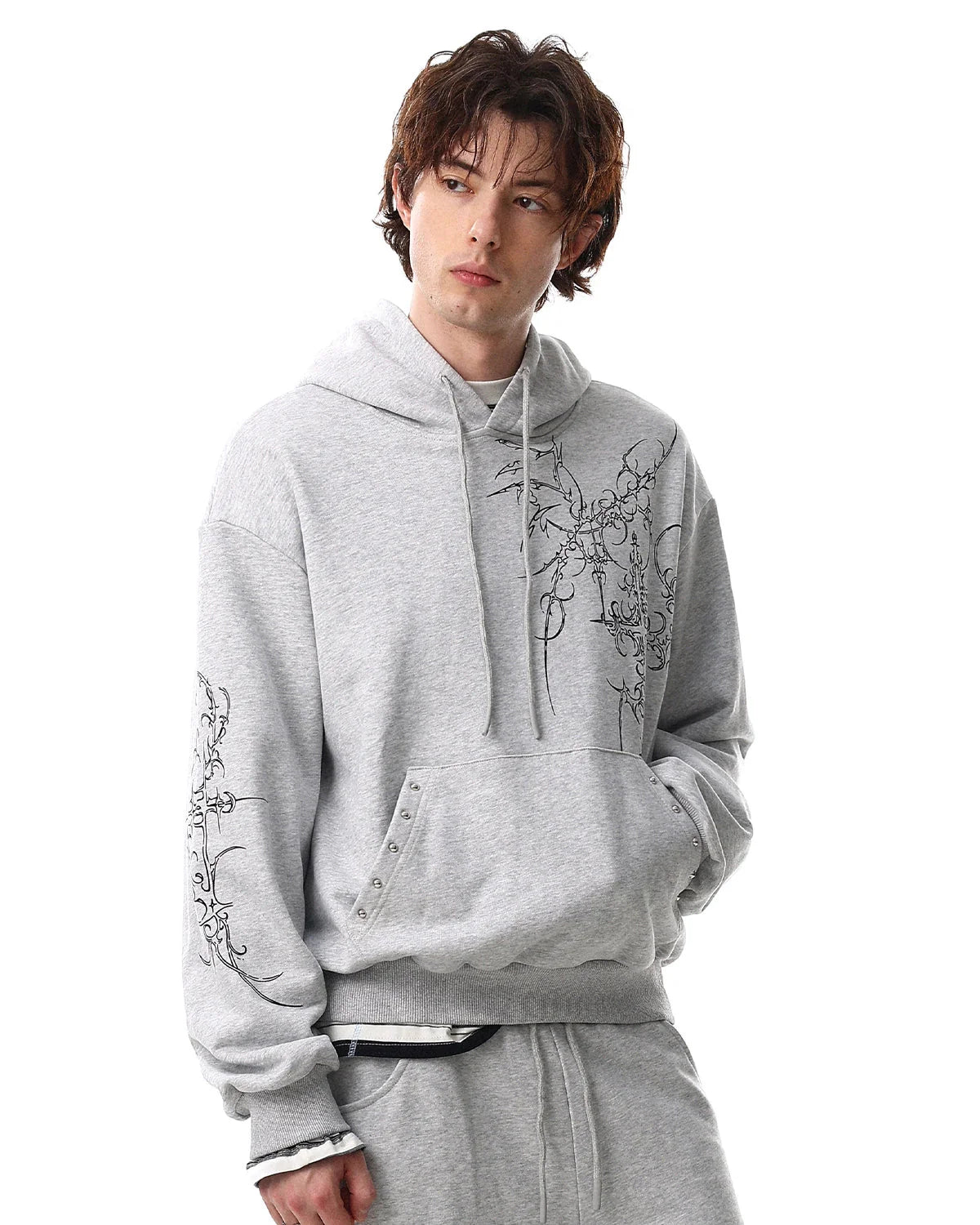 Studded Graphic Hoodie | LCDEGO Streetwear
