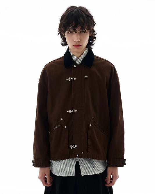 Fireman Buckle Worker Zip Up Jacket | LCDEGO Streetwear
