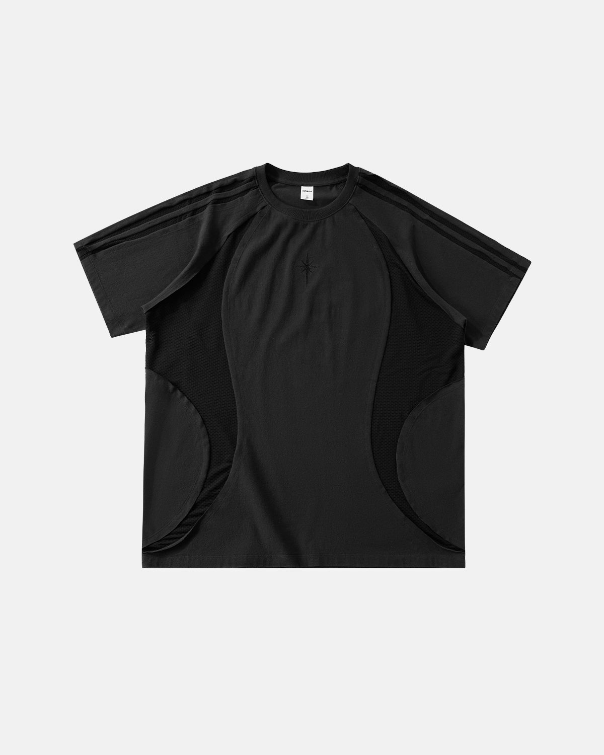 Mesh Patchwork Stitching Embroidered T-Shirt | LCDEGO Streetwear