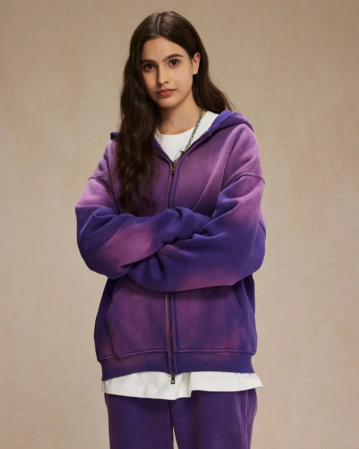 LCDEGO Monkey Wash Zip Up Hooded Jacket