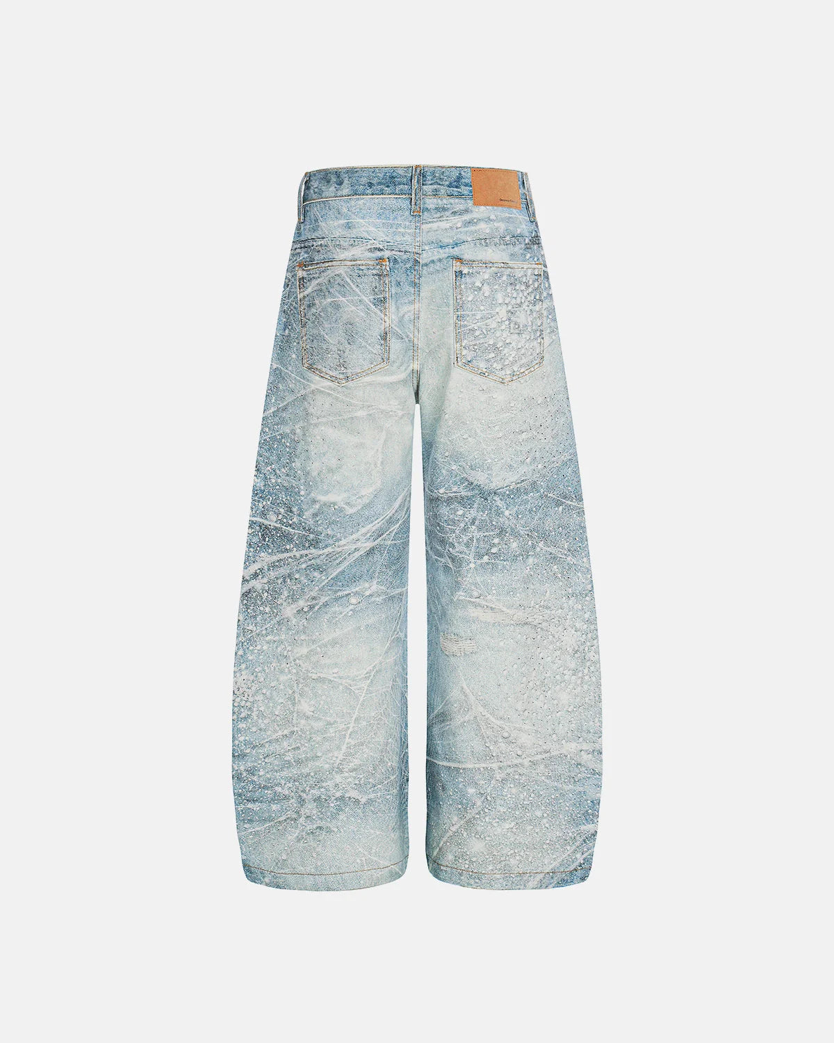Rhinestone Lightning Baggy Barrel Jeans | LCDEGO Streetwear