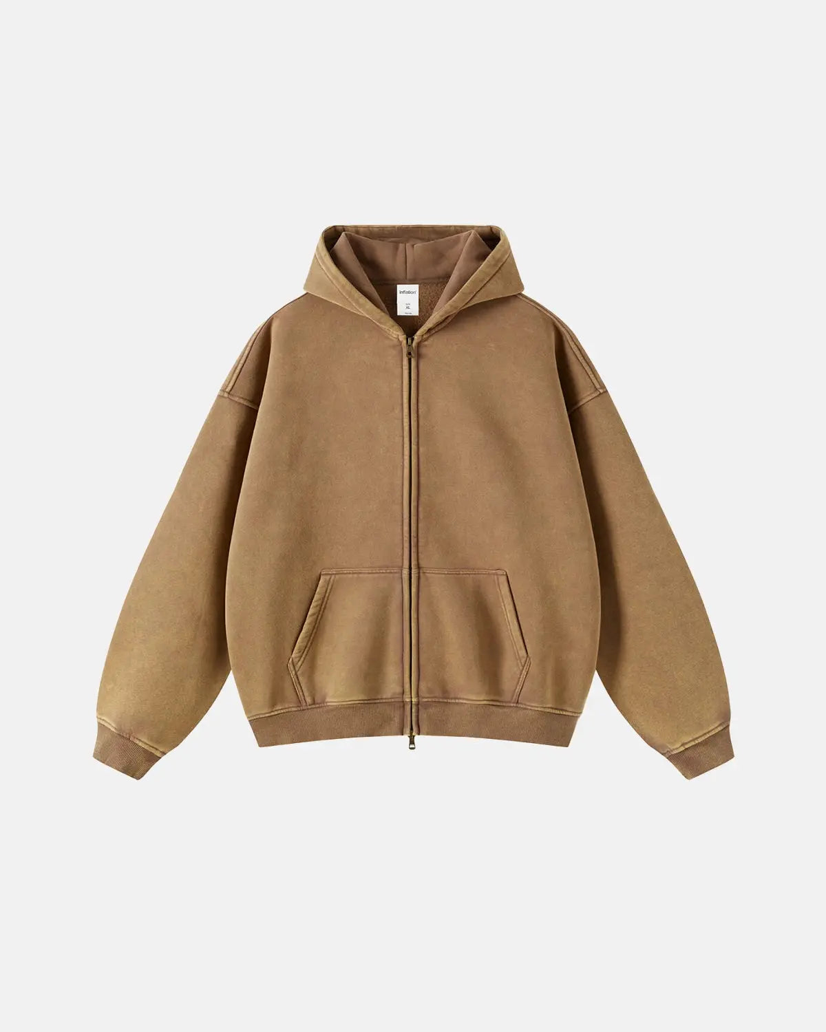 LCDEGO Washed Distressed Fleece Zip Up Hoodies