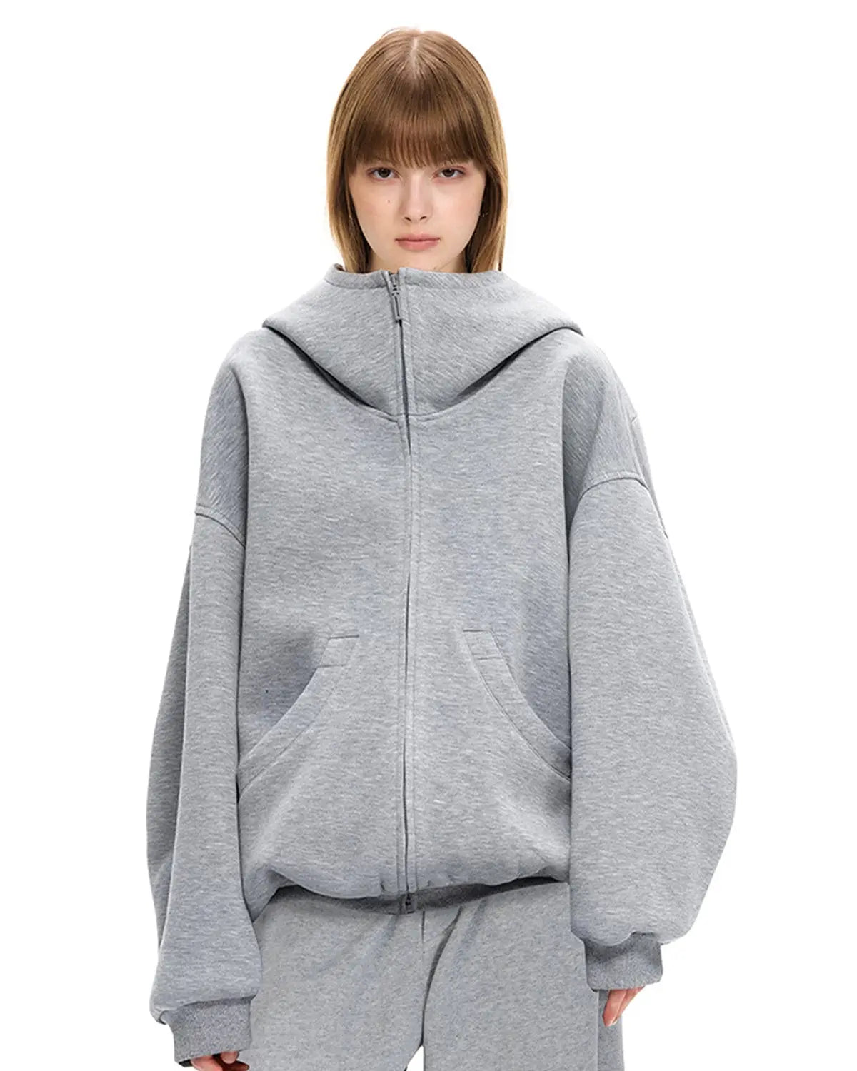 Heavyweight Boxy Zip Up Hoodies | LCDEGO Streetwear