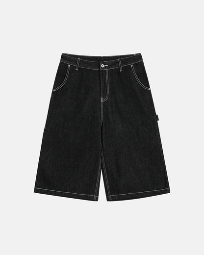 Raw Denim Cargo Longline Shorts | LCDEGO Streetwear