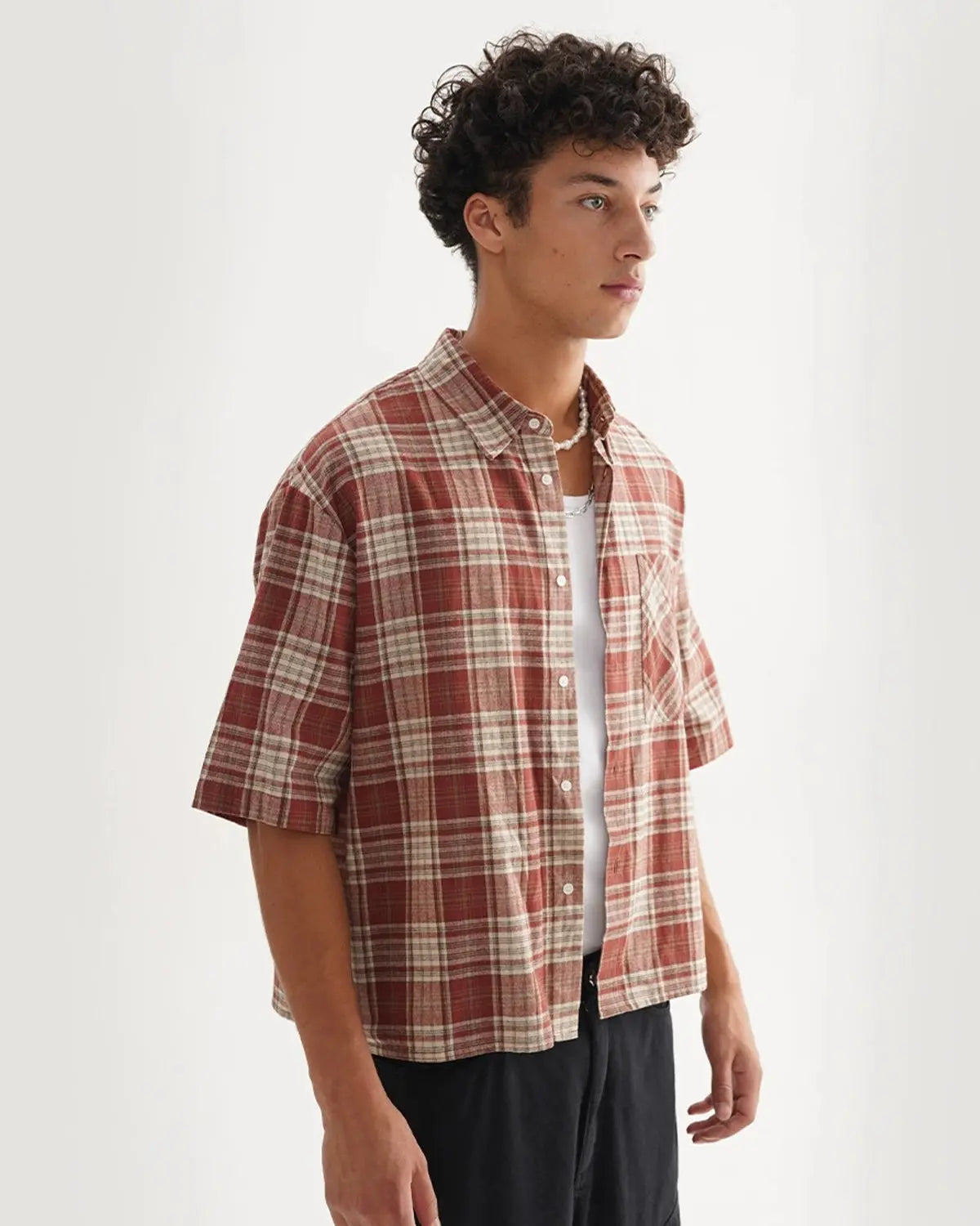 Boxy Fit Plaid Shirts | LCDEGO Streetwear