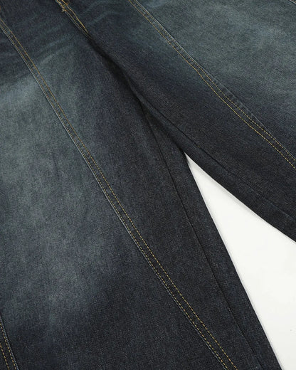 Lettering Embroidery Barrel Baggy Jeans | LCDEGO Streetwear