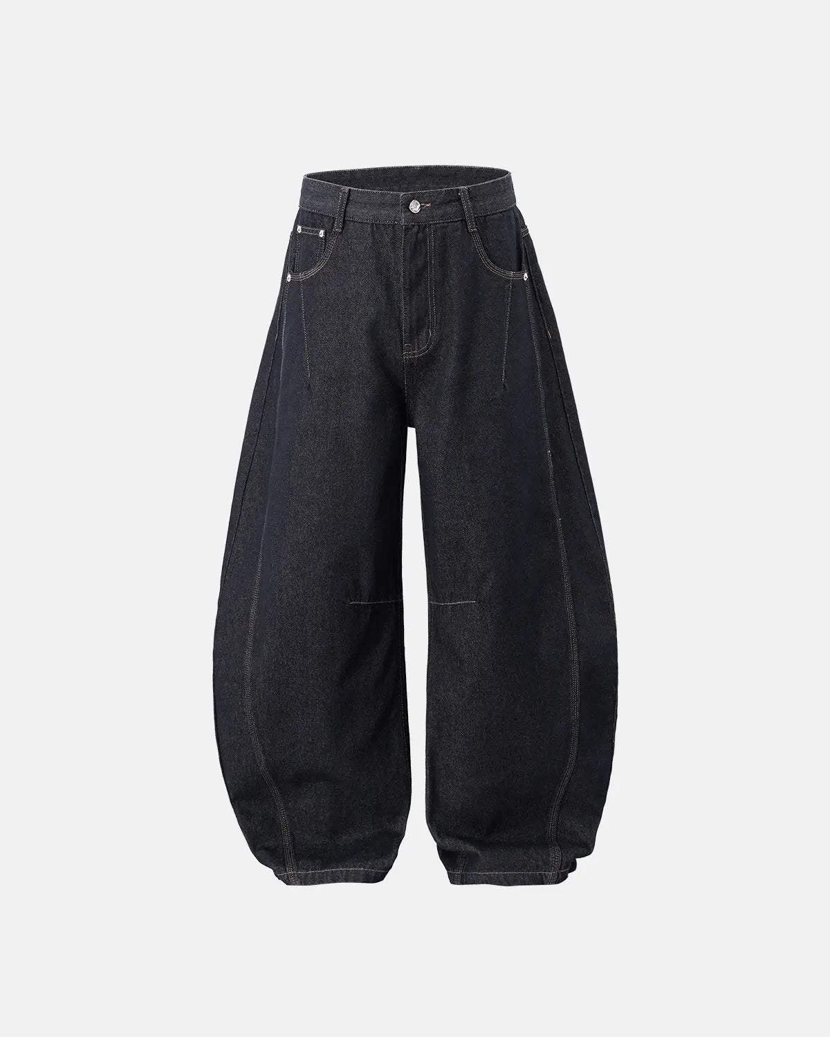 LCDEGO Raw Color Barrel Baggy Jeans
