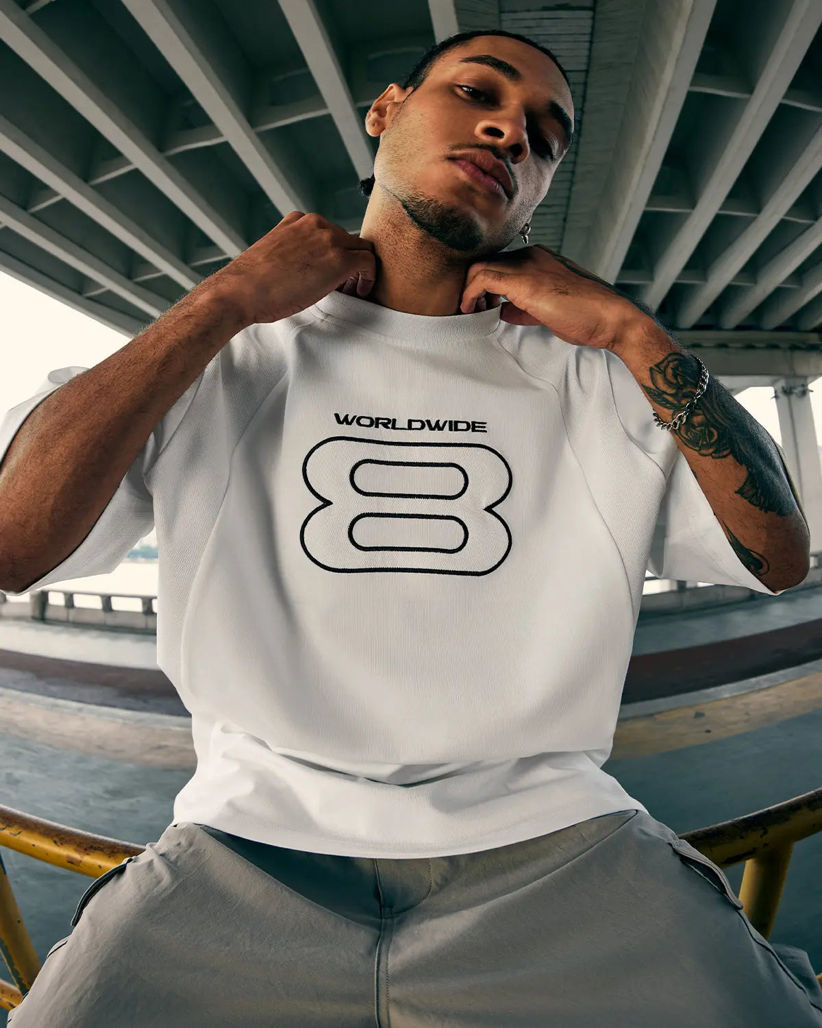 Sporty Patchwork Embroidery Tshirt | LCDEGO Streetwear