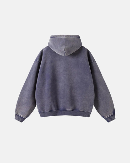 LCDEGO Washed Distressed Fleece Zip Up Hoodies