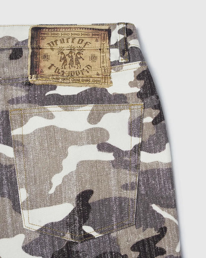 Patchwork Effect Print Baggy Jeans | LCDEGO Streetwear