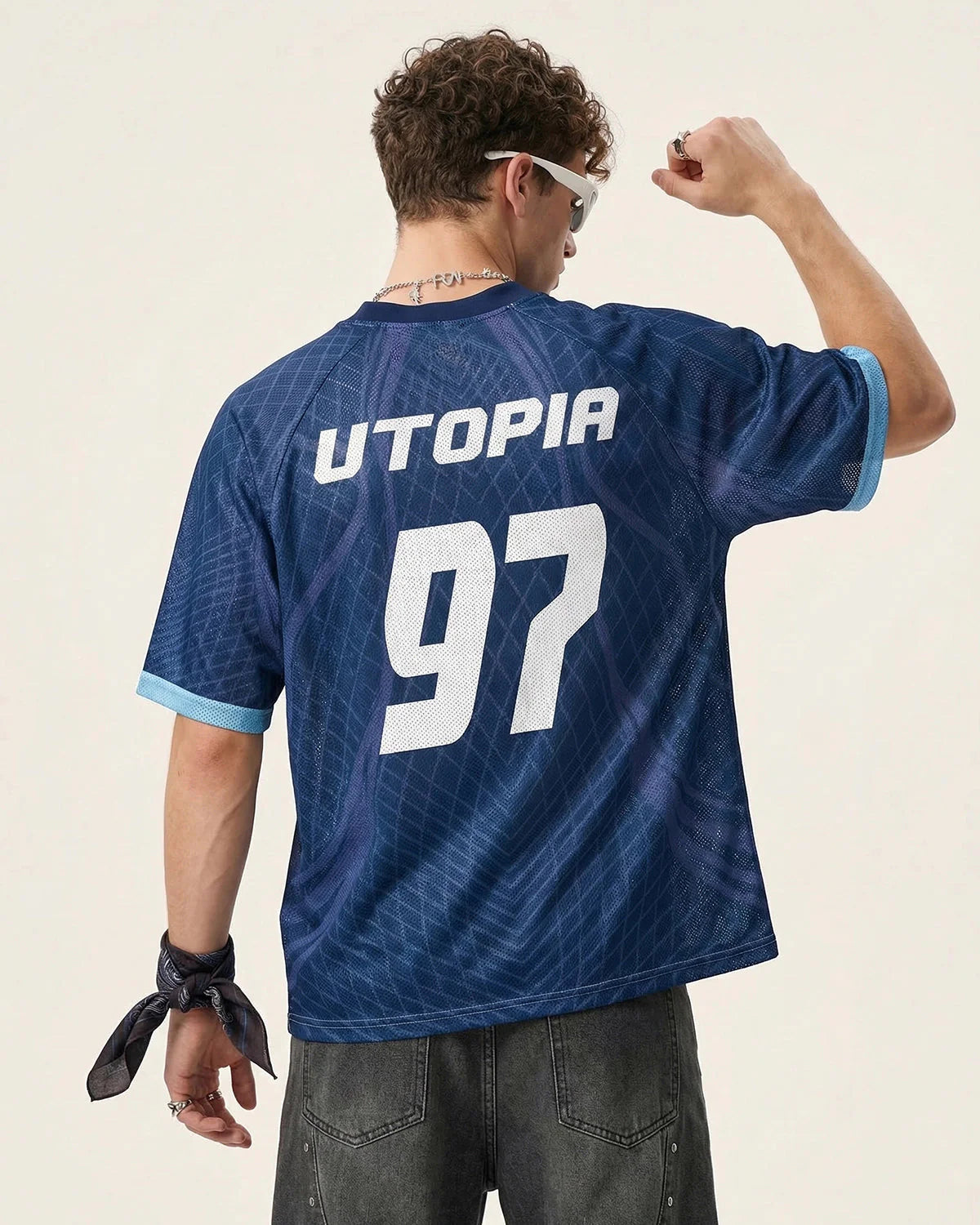 Geometric Pattern Mesh Jersey | LCDEGO Streetwear