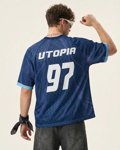 Geometric Pattern Mesh Jersey | LCDEGO Streetwear