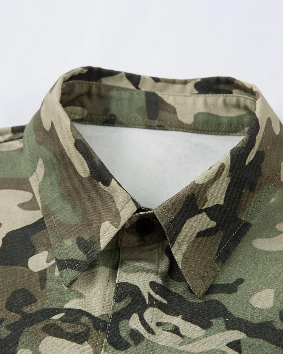Camo Patchwork Double-Layer Shirt | LCDEGO Streetwear