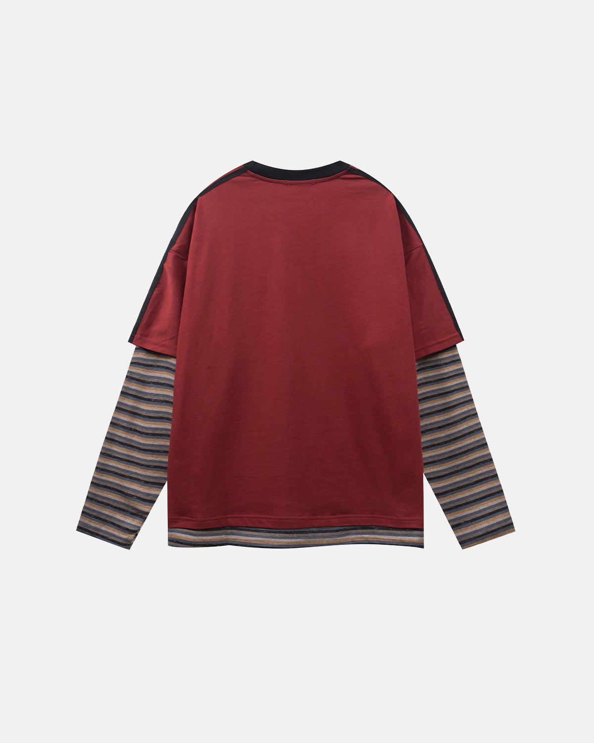 Retro Letter Print Layered Stripe T-Shirt | LCDEGO Streetwear